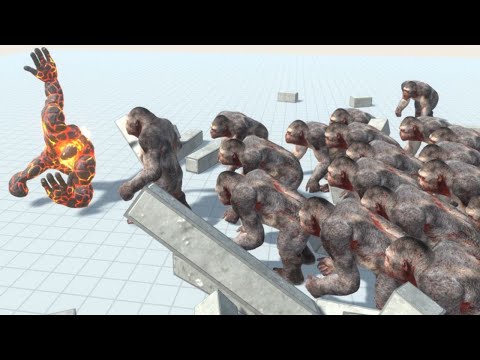 LAVA BOY vs 100 Mutant Primates ARBS Mod Animal Revolt Battle Simulator