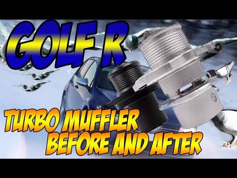 Golf R 7.5 turbo muffler delete before and after noise comparison