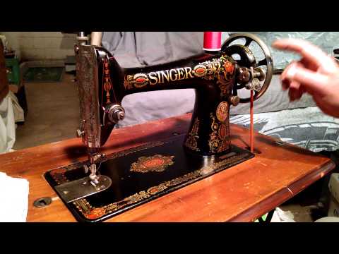 Serviced Antique 1910 Singer 66 Red Eye Treadle Sewing Machine G598723 Upgraded Side Clamping Foot