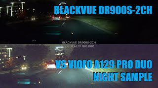 Blackvue DR900S-2CH vs Viofo A129 Pro Duo - 4K Night Sample