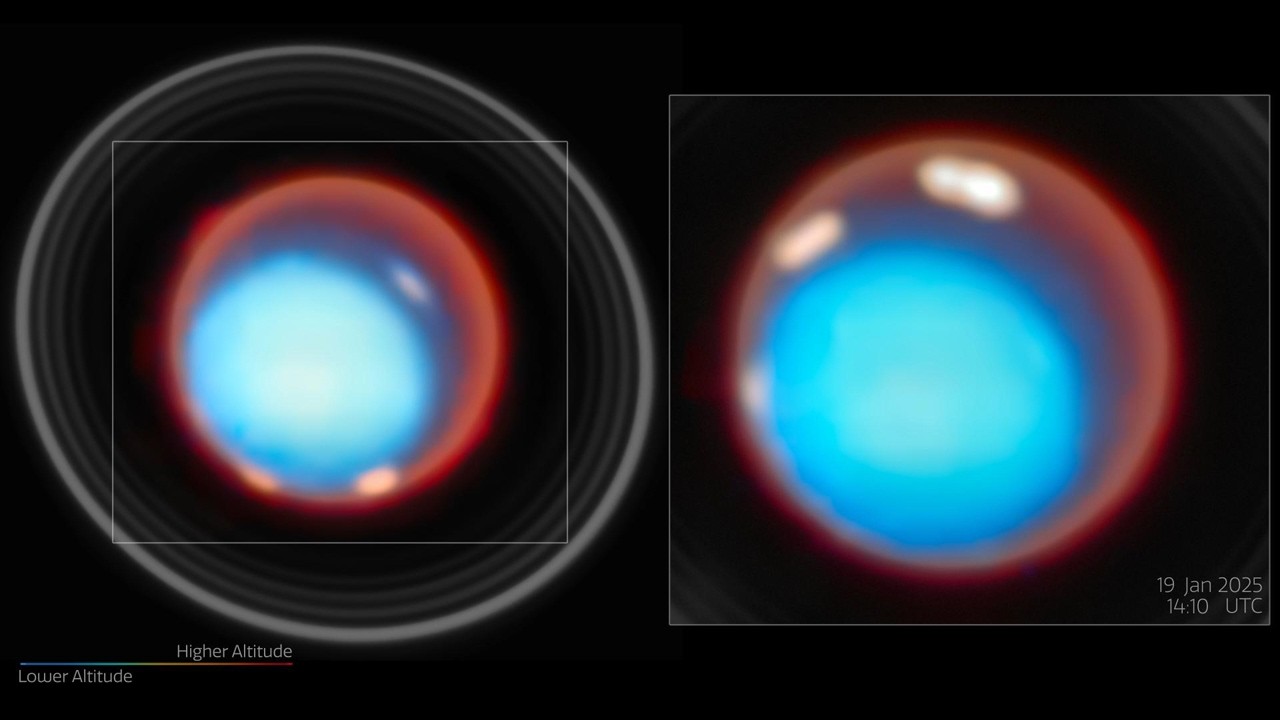 Webb mapea la misteriosa atmósfera superior de Urano