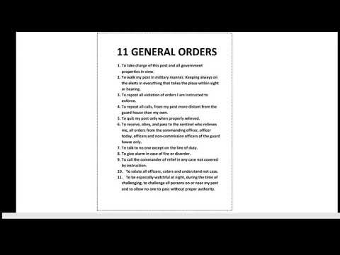 11 General Orders