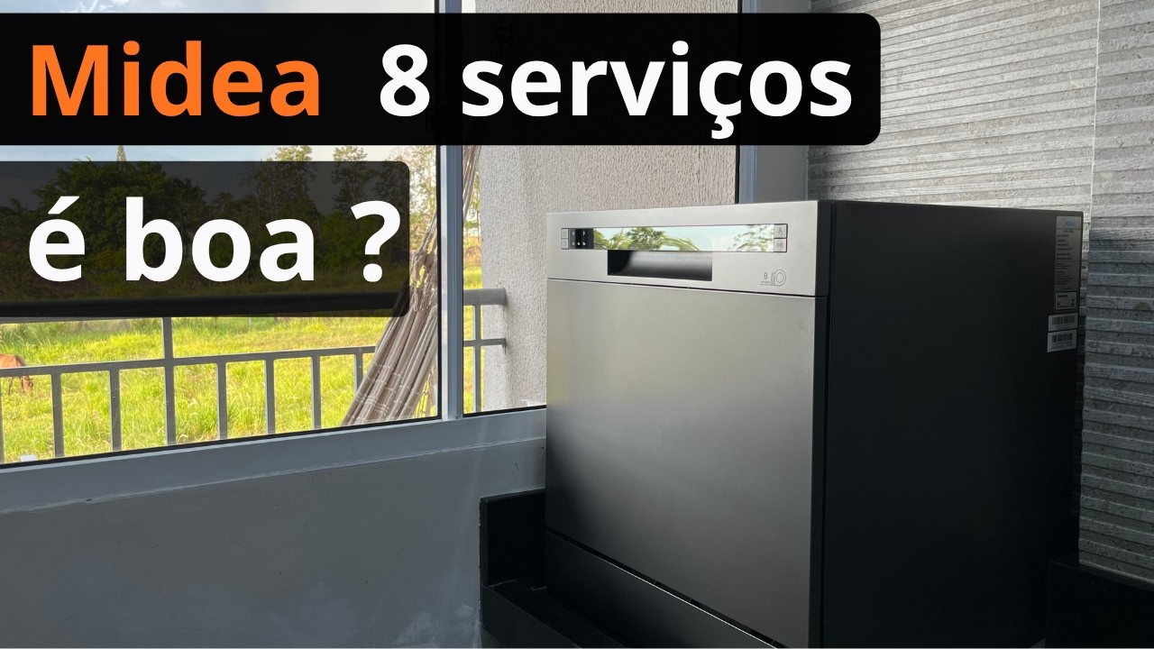 Miniatura da avaliação em vídeo de Lava Louças Midea Touch Plus 8 Serviços 220V