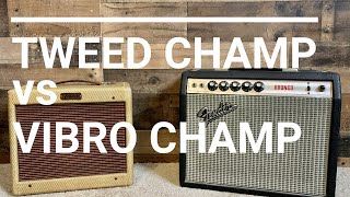 Video thumbnail for 3 Minute Demo: Tweed Champ vs. Silverface Vibro Champ by Cody Jung