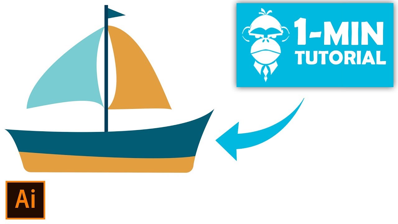 Flat Design Boat - Illustrator Tutorial