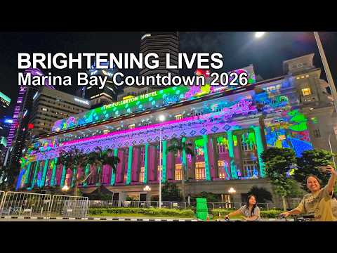✨ Marina Bay Countdown 2026 | Brightening Lives at Fullerton Hotel | Light Show