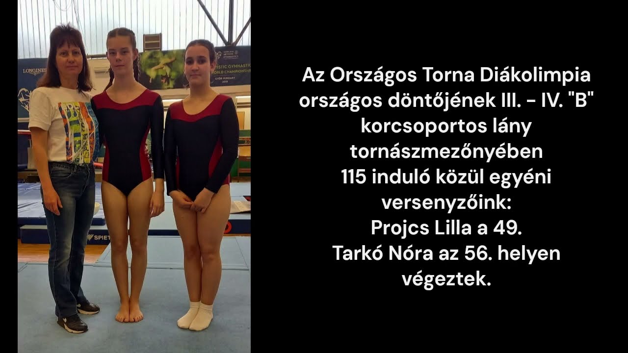 Projcs Lilla és Tarkó Nóra  az országos diákolimpia döntőjén  2023.04.