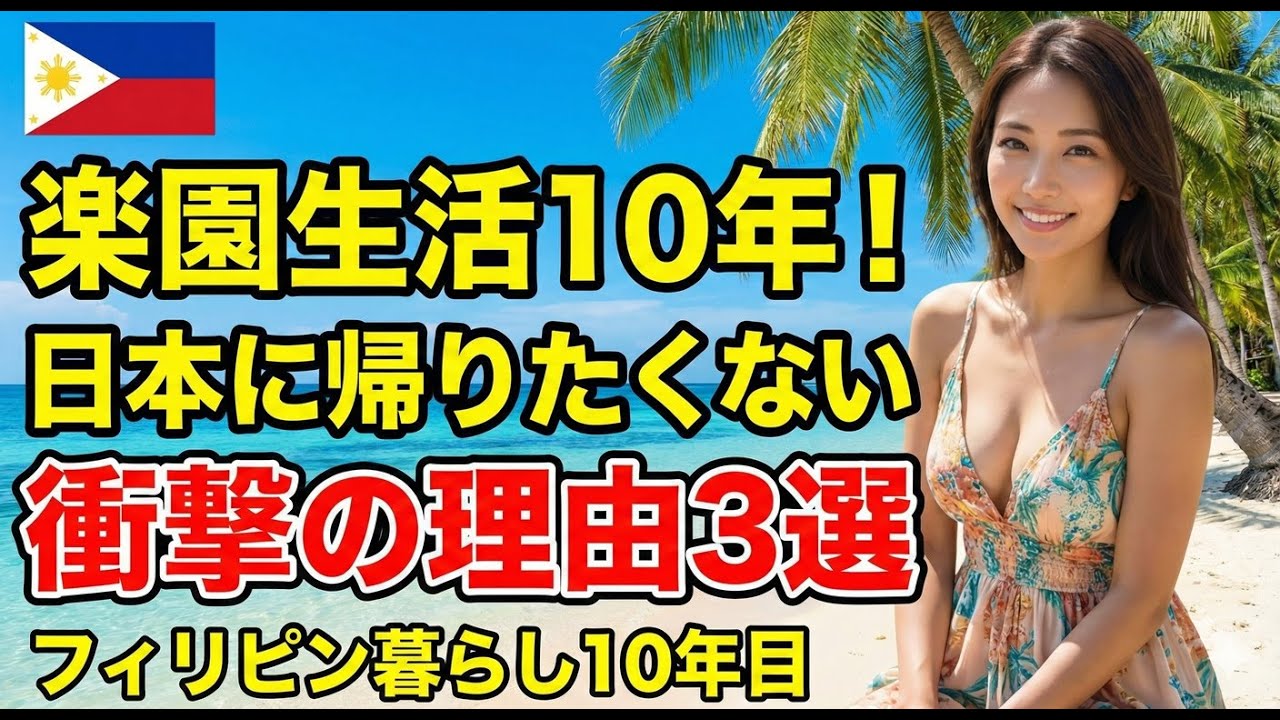 フィリピン暮らし10年目、日本へ帰りたくない３つの理由 YouTubeサムネイル