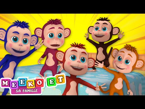 Cinq petits singes 🐒😻 | Comptines et chansons pour enfants | Meeko's Family en français