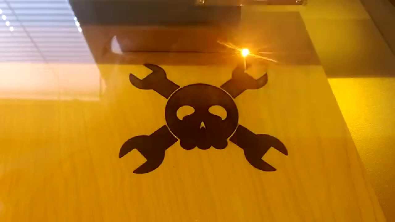 Hackaday logo laser engraving