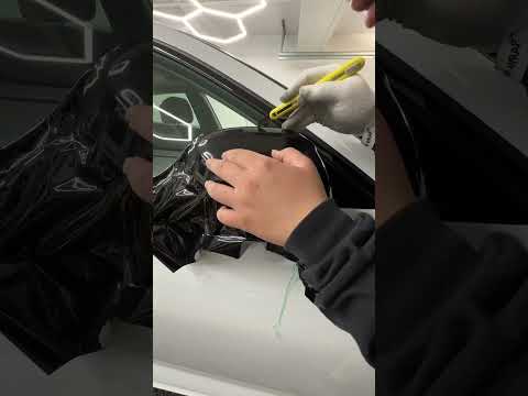 Wrapping mirror caps in 3M gloss black