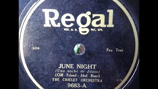 The Chiclet Orchestra (Nathan Glantz) "June Night" 1924 Regal 78 rpm Society Jazz Ork