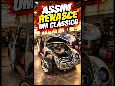 Fusca 1967  passou por todo o processo de funilaria, preparação e pintura até finalmente ganhar vida