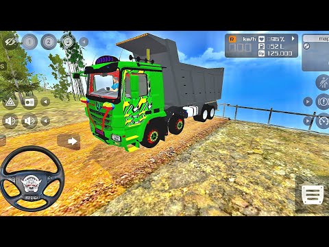 INDIAN TRUCK DRIVING BUS SIMULATOR | INDONESIA MOUNTAIN ROAD | BHARAT BENZ 12X12 TRUCK DRIVING 3
