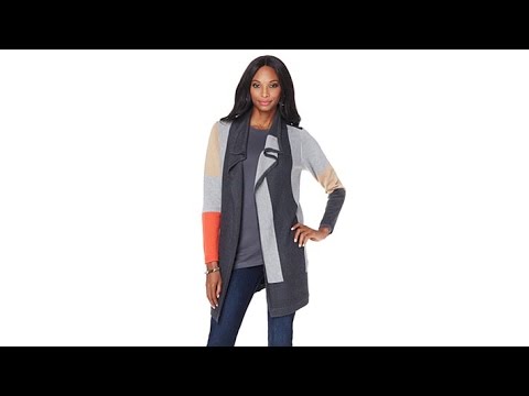 Jamie Gries Collection Colorblock Open Cardigan