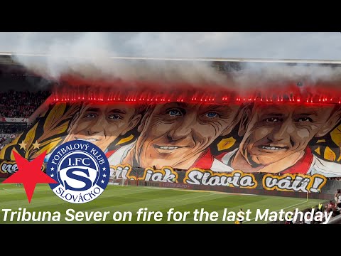 SK Slavia Praha - 1.FC Slovacko | Pyroshow & Choreo | Tribuna Sever with crazy atmosphere in Prague