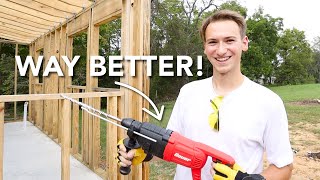 Drilling Concrete and Finishing the Rafters | Shed to House Renovation