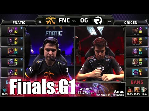 Fnatic vs Origen | Game 1 Grand Finals S5 EU LCS Summer 2015 Playoffs | FNC vs OG G1 Finals