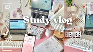📔4am Study Vlog ღ୧˚⋆🖇️10 tips to be an early riser & productive🥟the ultimate guide🎀
