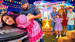 FIZEMOS UMA FESTA JUNINA NA MANSÃO… MAS A VALENTONA E A POLÍCIA ACABARAM COM TUDO!