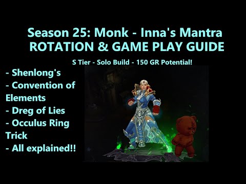 Diablo 3: Season 25 - Monk - Inna's Mantra - Rotation & Gameplay Strategy Guide
