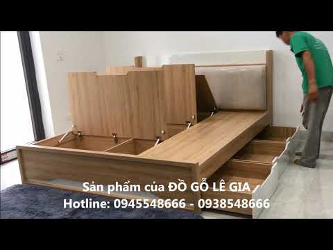 Video giường ngủ thông minh gỗ công nghiệp ĐỒ GỖ LÊ GIA LG-GN102
