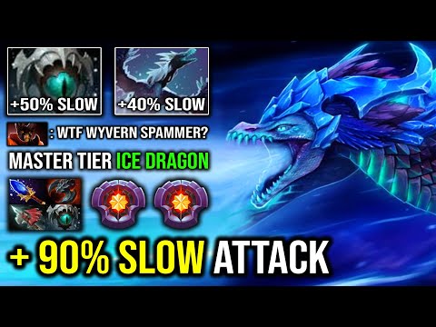 WTF Can't Move +90% Slow Arctic Burn + Skadi with Super Machine Gun Ice Dragon & Aghanim Wyvern DotA