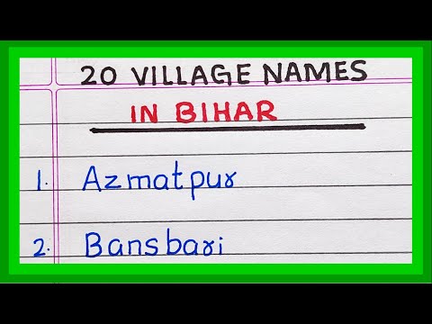 Village names in Bihar | in English | 10 | 20 Village Name in Bihar