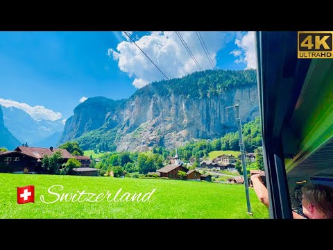 Lauterbrunnen - Wengen , Scenic Train Ride in Switzerland ! Swiss Village