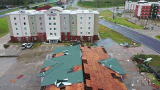 8-27-2020 Lake Charles, La Hurricane Laura Homes destroyed, flooded, trees down drone