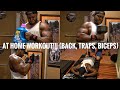 At Home Workout To KEEP YOUR GAINS (Back, Traps & Biceps!!!)
