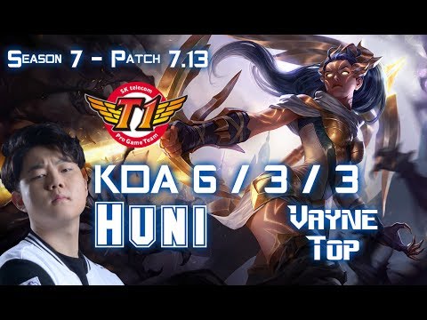 SKT T1 Huni VAYNE vs KARMA Top - Patch 7.13 KR Ranked