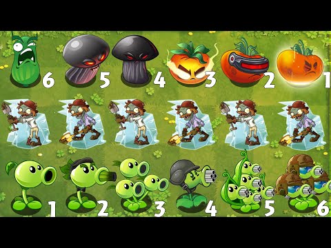 Pvz 2 Challenge - Every Plants Power Up VS Team Frozen Excavator Zombie - Who 's Strongest Plant ？