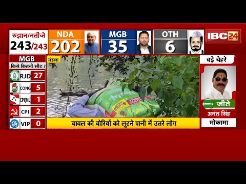 Mandla News: A truck loaded with rice overturned on the Babeha Bridge. People entered the water t...