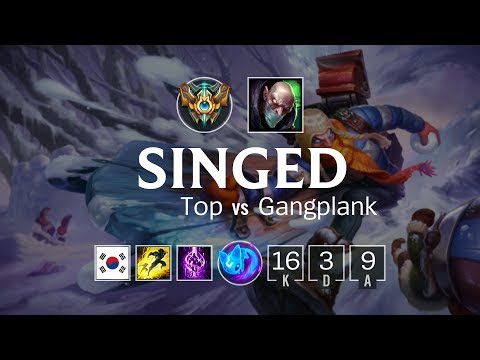 Singed Top vs Gangplank - KR Challenger Patch 8.12