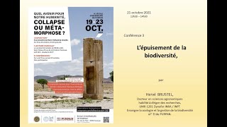 Octobre 2021 - L'épuisement de la Biodiversité - Hervé Brustel