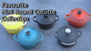 Le Creuset MINI CAST IRON Round Cocotte Collection // creme, yellow, cerise, black, teal //UNBOXING