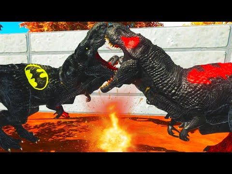 2x BATMAN T-REX DEATH CLIMB - Animal Revolt Battle Simulator