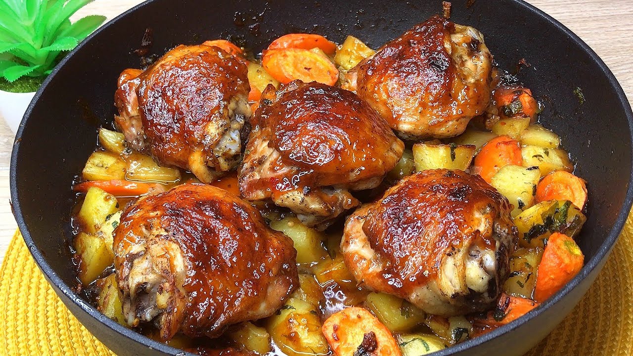 I cook it almost every day! One Pan Chicken Thigh Dinner!