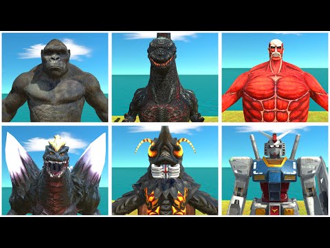 King Kong + Shin Godzilla + Colossal Titan VS Space Godzilla + Megalon + Gundam RX-78 - ARBS