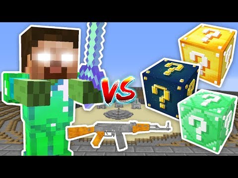 SİLAHLI DELTA HEROBRINE VS ŞANS BLOKLARI - Minecraft