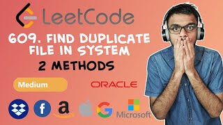 YouTube video 'LeetCode - 609. Find Duplicate File in System | Day 18 May Challenge'