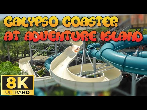 POV of Calypso Coaster Water Slide (Adventure Island, Tampa, FL) - 8K Water Slide POV VIdeo