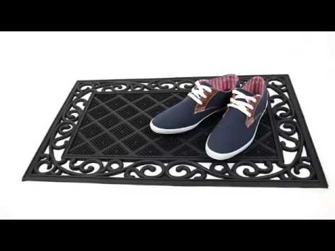 Paillasson 75x45 cm tapis de sol Noir - Matière plastique - 75 x 1 x 45 cm