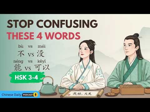 HSK 3-4 | Stop Confusing 不 vs 没 & 能 vs 可以 | 别再说错了! | Chinese daily podcast