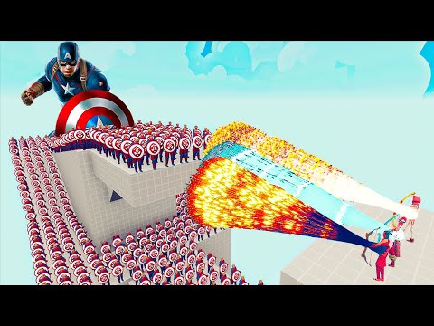 100x CAPTAIN AMERICA + 2x GIANT vs 3x EVERY GOD - Totally Accurate Battle Simulator TABS