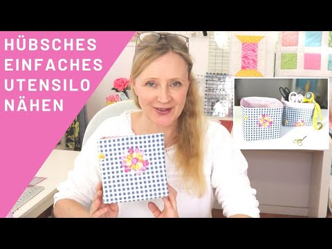 Einfaches Utensilo nähen Anleitung | mit Vlies | mit Innenfutter und eckig | für Anfänger