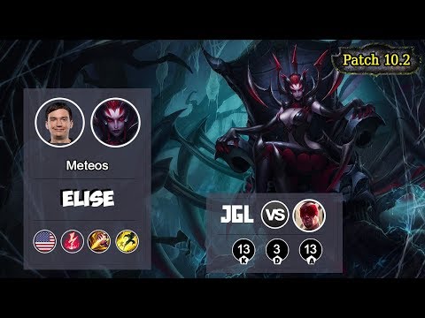Meteos Elise JUNGLE vs Lee Sin | LOL | S10 NA Grandmaster - Full Gameplay