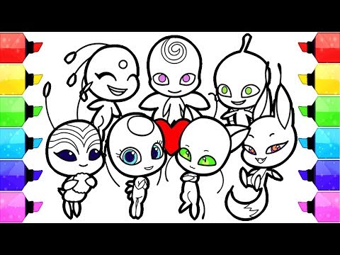 Miraculous Ladybug Coloring Pages Kwami | How to Draw and Color Marinette Kwami Tikki Plagg Trixx