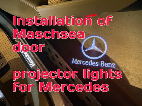 Installation of LED Logo Projector door courtesy lights in Mercedes GL Class, GL450